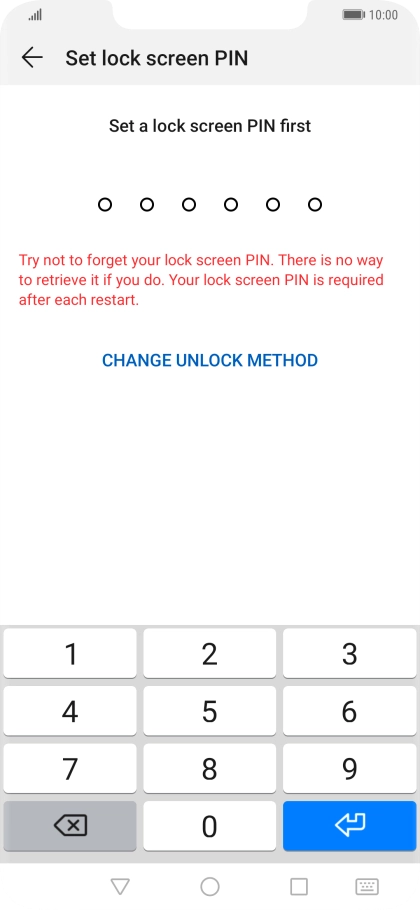 Press CHANGE UNLOCK METHOD.
