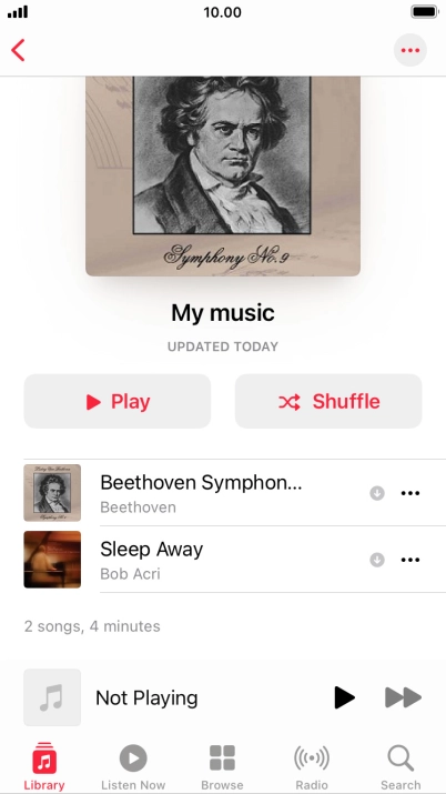 Go to the required category or playlist and press the required audio file.