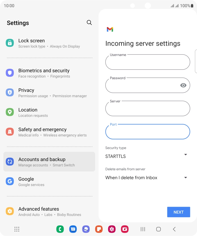 Press the drop down list below 