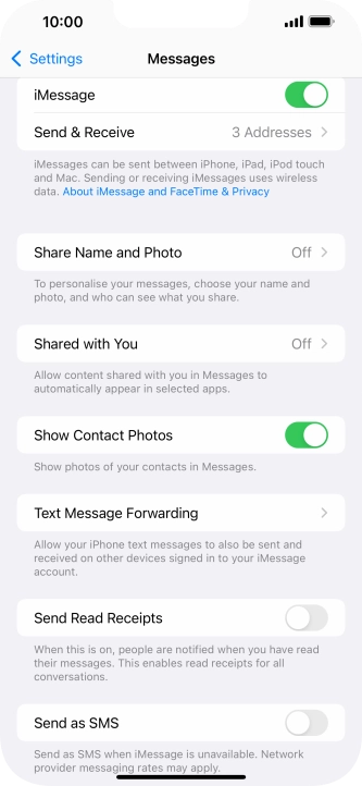 Press the indicator next to 