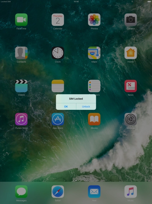 If your SIM is locked, press Unlock.