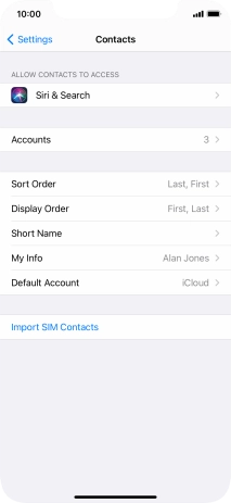 Press Import SIM Contacts.