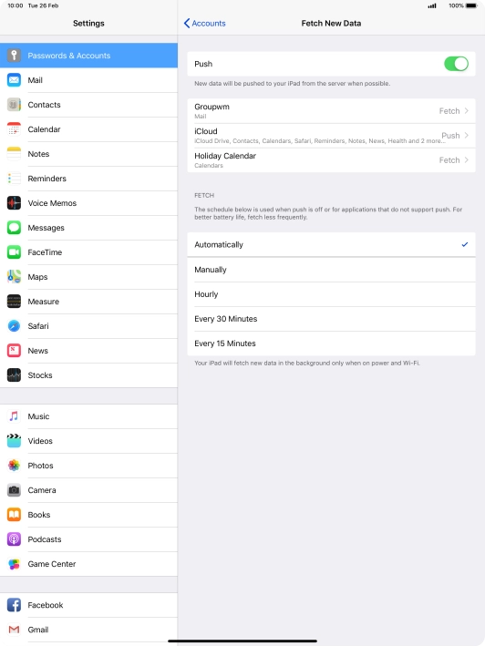 Press the indicator next to 