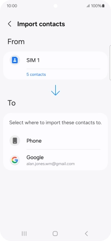 Press the required Google account.