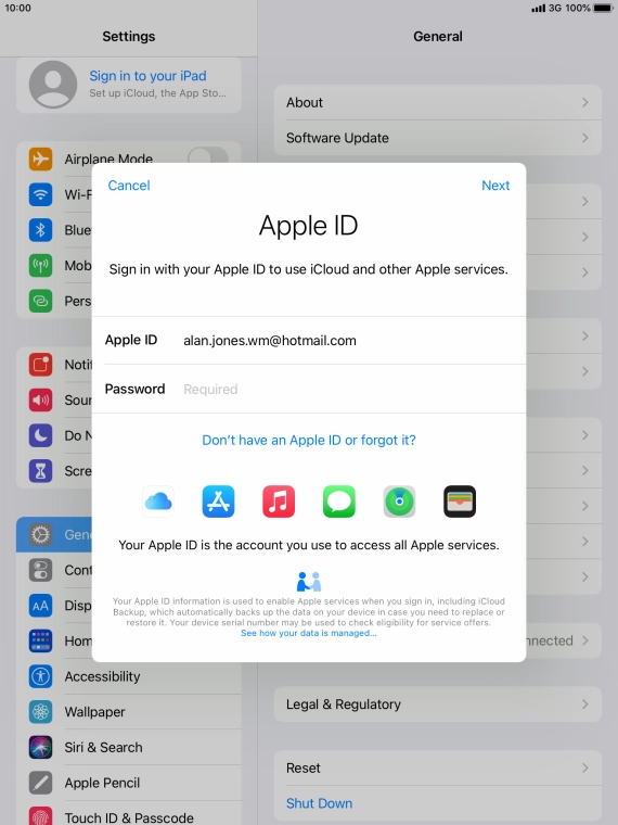 Press the field next to 
