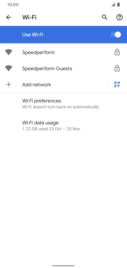 Press the required Wi-Fi network.