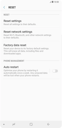 Press Factory data reset.