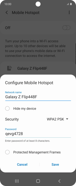Press the field below 