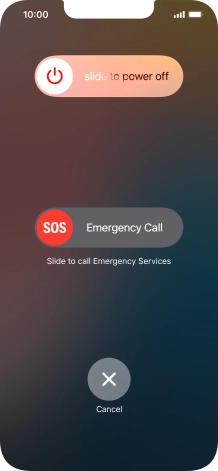 Press and drag the power off icon right.