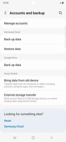 Press Manage accounts.