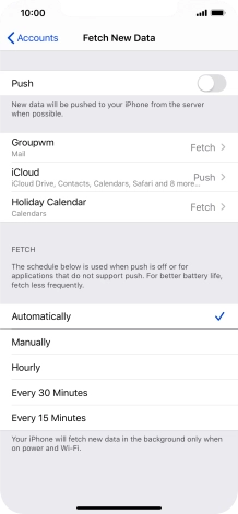 If you turn off the function, press the required setting.