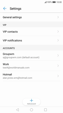 Press the required email account.