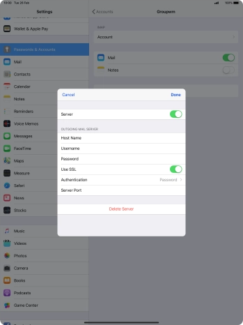 Press the indicator next to 