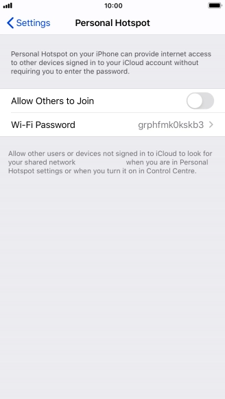 Press Wi-Fi Password and key in the required password.