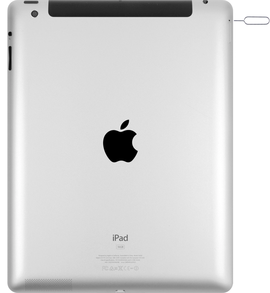 Find the opener for the SIM holder.