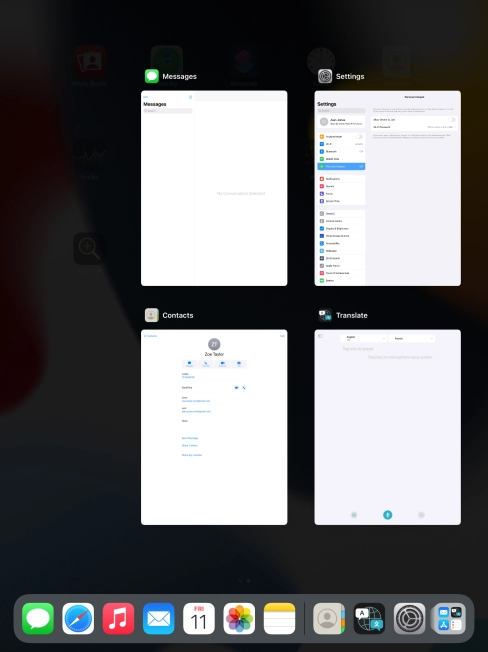 Slide upwards on the required application to end it.
