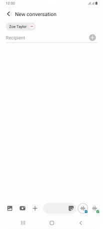 Press the text input field and write the text for your picture message.