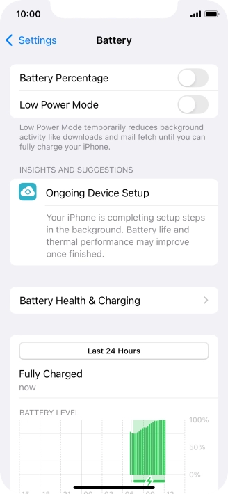 Press Battery Health & Charging.