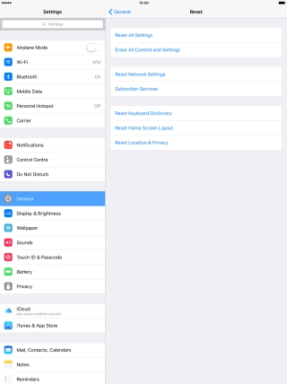 Press Reset All Settings.