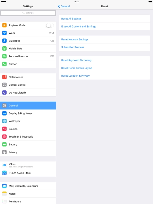 Press Reset All Settings.