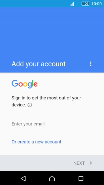 If you don t have a Google account, press Or create a new account and follow the instructions on the screen to create an account.