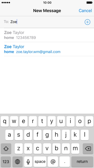 Press the required contact.