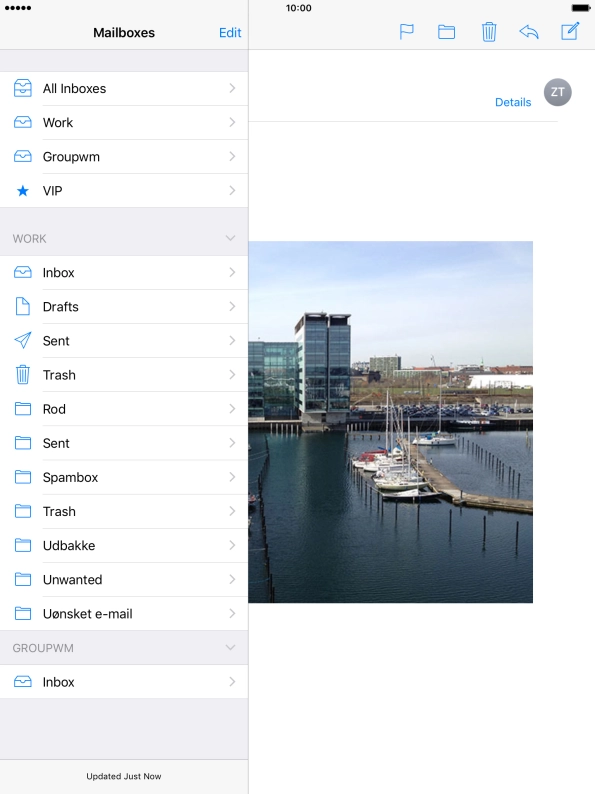Press the required email account.