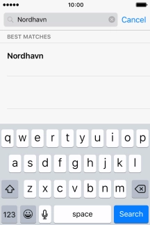 Key in the required destination and press Search.