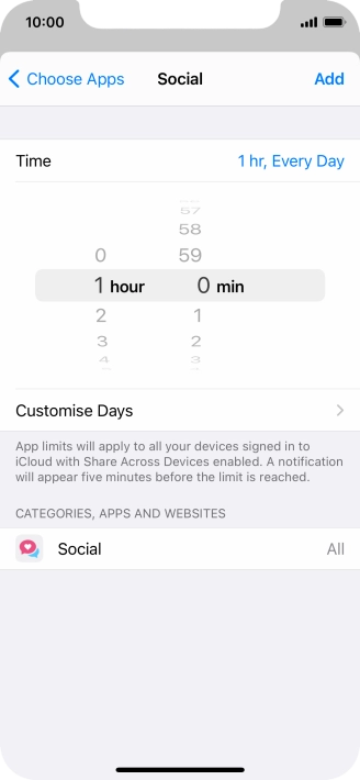 Press Customise Days.