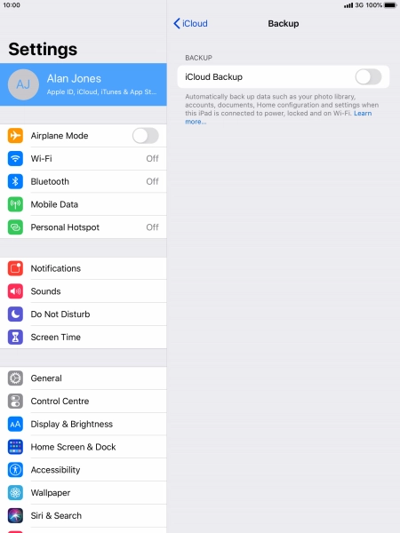 Press the indicator next to 