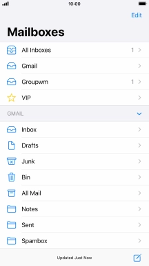 Press the required email account.