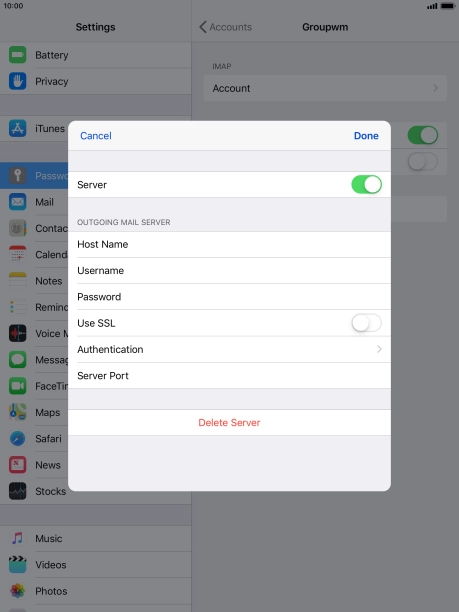 Press Authentication.