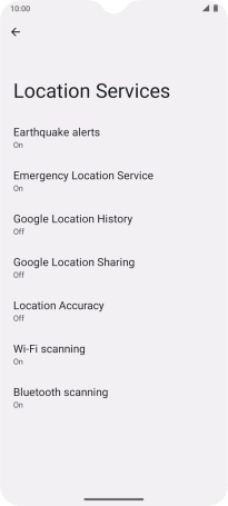 Press Google Location Accuracy.