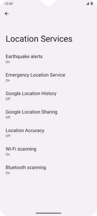 Press Google Location Accuracy.