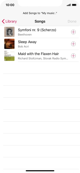 Go to the required category and press the required audio file.