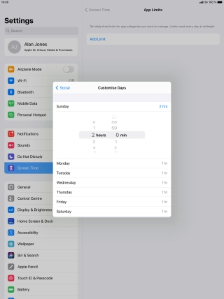 Select the required period.