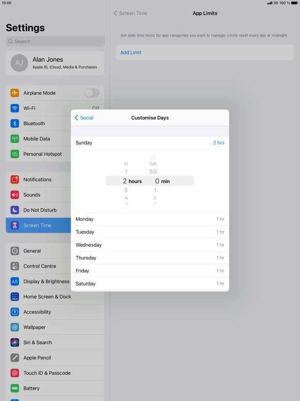 Select the required period.