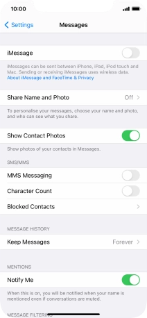 Press the indicator next to 