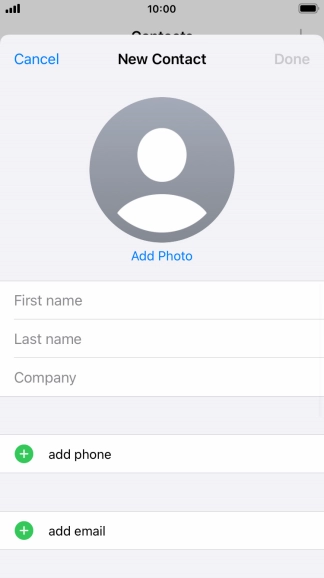 Press First name and key in the first name.