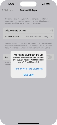 If Wi-Fi is turned off, press Turn on Wi-Fi and Bluetooth.