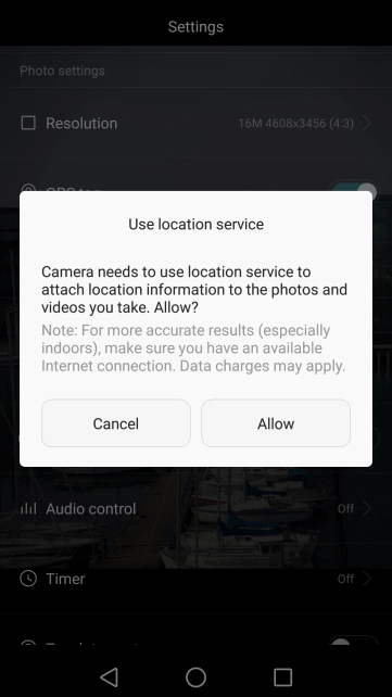 If you turn on the function, press Allow.