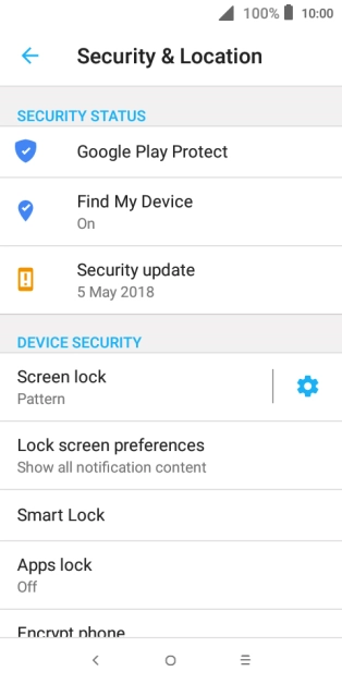 Press Screen lock and key in the current phone lock code.