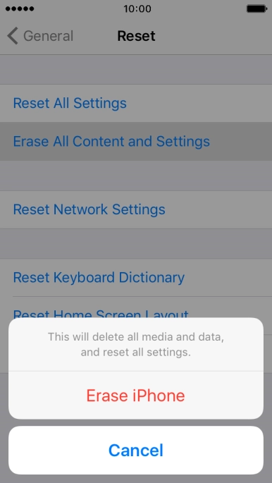 Press Erase iPhone.