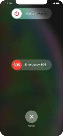 Press and drag the power off icon right.