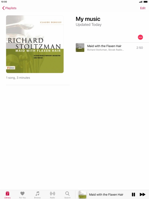 Press the song title.