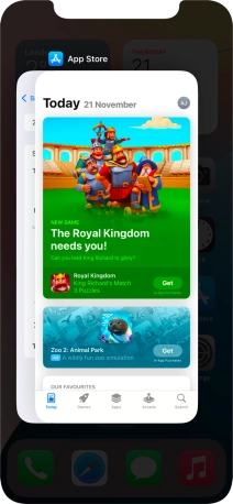 Slide upwards on the required application to end it.