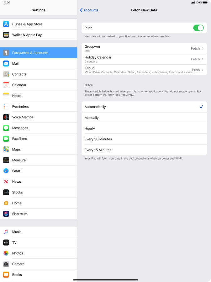 Press the indicator next to 