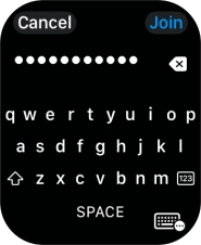 Key in the password for the Wi-Fi network and press Join.