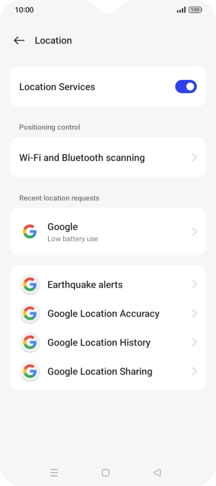 Press Google Location Accuracy.