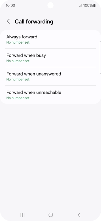 Press the required divert type.